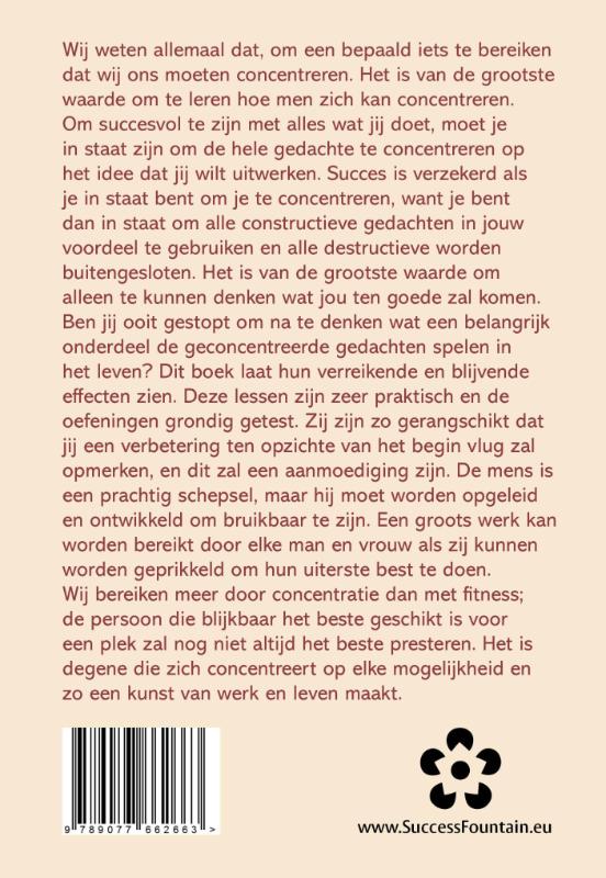 Achterkant van De kracht van concentratie