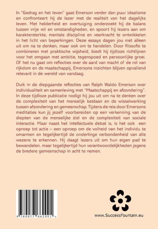 Achterkant van Gedrag in het leven & Maatschappij en afzondering