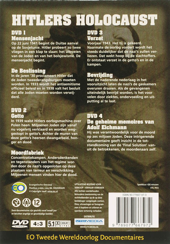 Achterkant van Holocaust Box 4 DVD'S