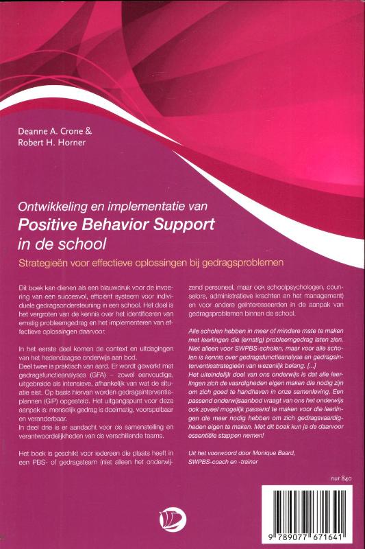 Achterkant van Ontwikkeling en implementatie van positive behavior support in de school