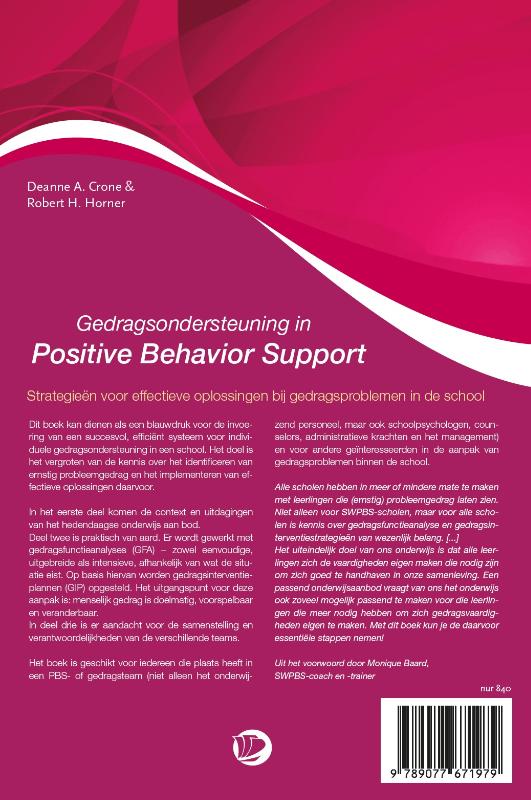 Achterkant van Gedragsondersteuning in positive behavior support