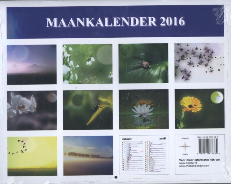 Achterkant van 2016 maanmomenten