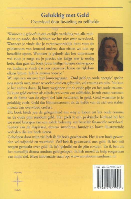 Achterkant van Gelukkig met geld