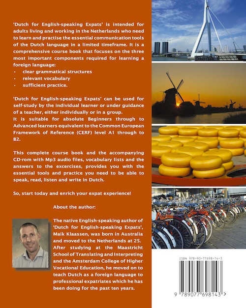 Achterkant van Dutch for English-speaking Expats