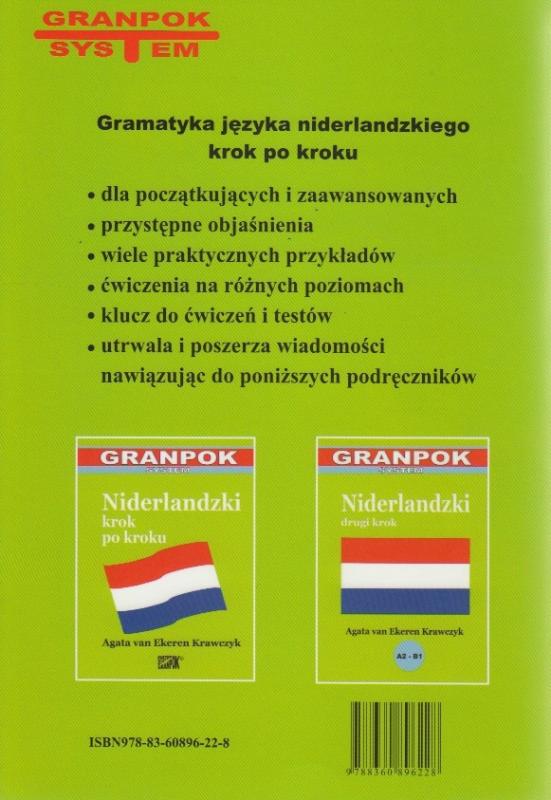 Achterkant van Nederlandse grammatica voor Polen