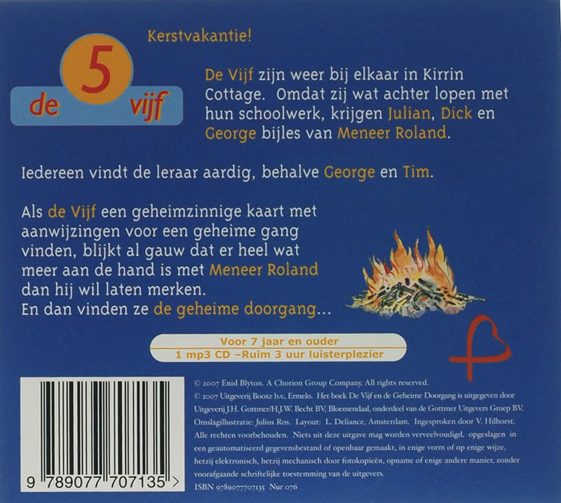 Achterkant van De Vijf en de Geheime Doorgang