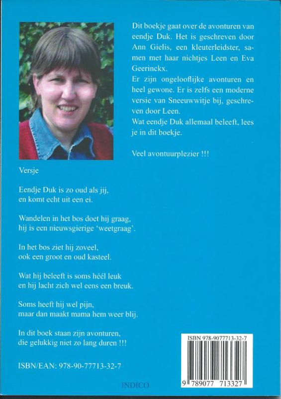 Achterkant van De avonturen van eendje Duk