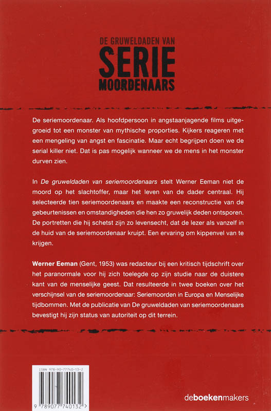 Achterkant van De gruweldaden van seriemoordenaars