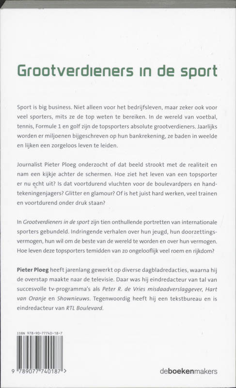 Achterkant van Grootverdieners in de sport