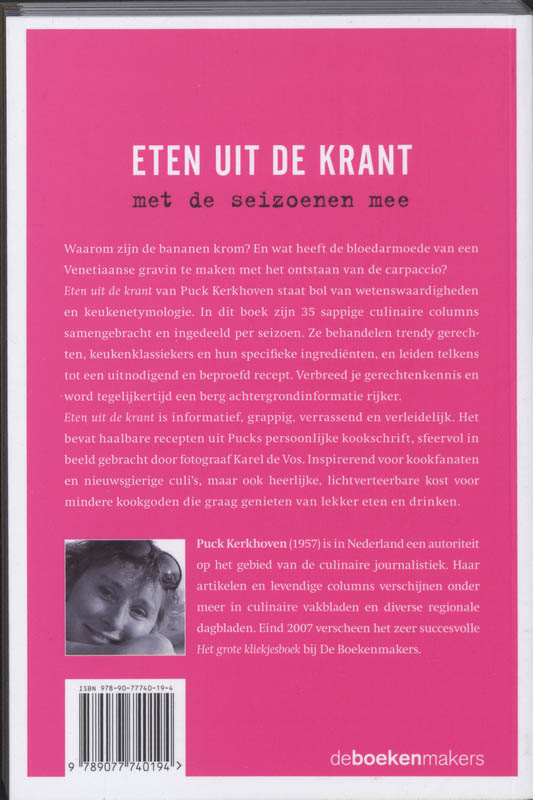 Achterkant van Eten uit de krant