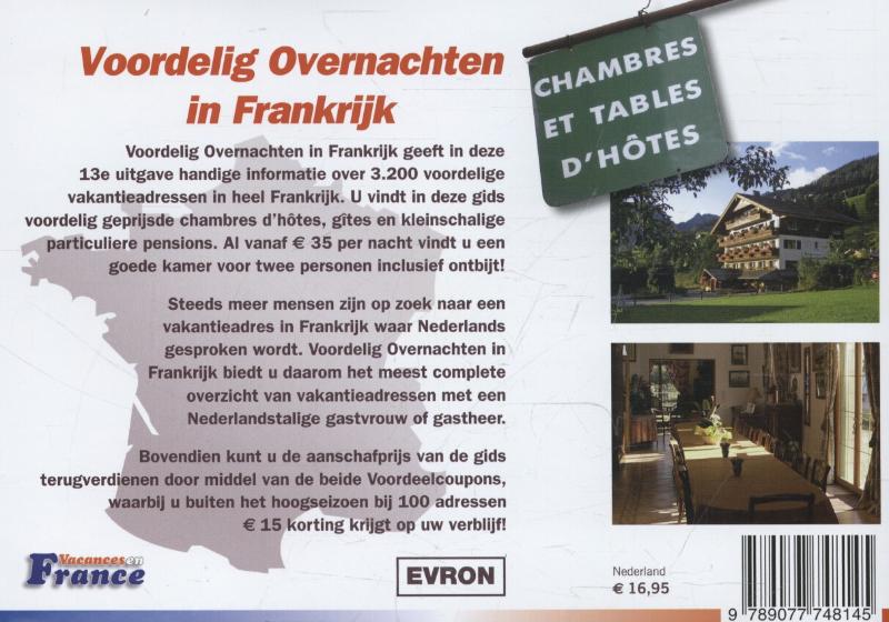Achterkant van Voordelig overnachten in Frankrijk