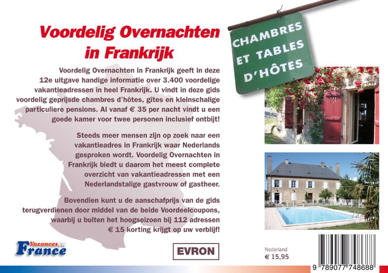Achterkant van Voordelig Overnachten in Frankrijk