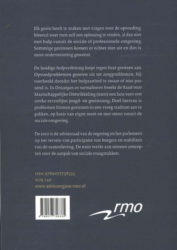 Achterkant van Ontzorgen en normaliseren