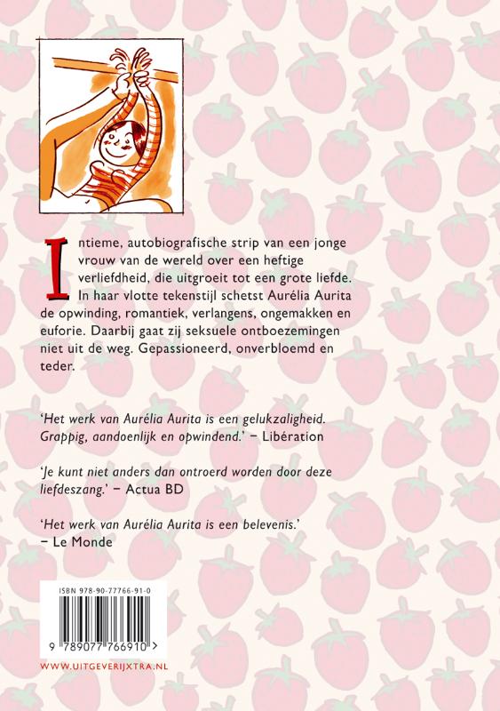 Achterkant van Aardbei en chocola