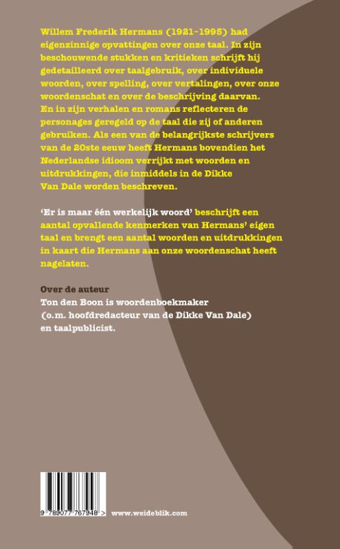 Achterkant van Er is maar één werkelijk woord
