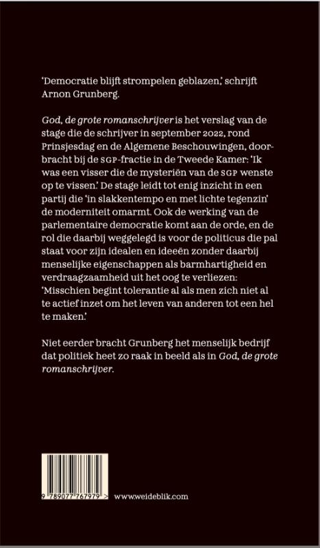 Achterkant van God, de grote romanschrijver