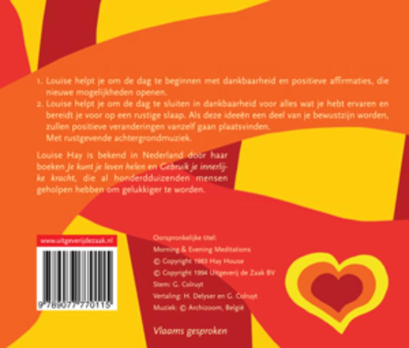 Achterkant van Ochtend en avondmeditaties Louise Hay CD