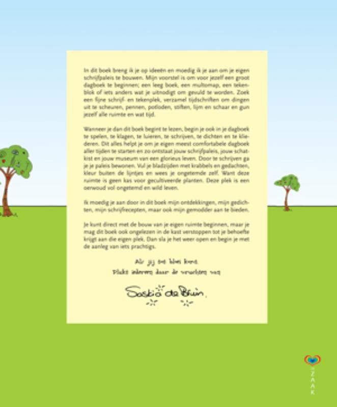 Achterkant van Schrijvend openbloeien in het schrijfpaleis