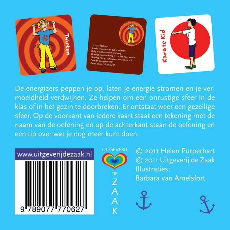 Achterkant van Energizerkaarten voor kinderen