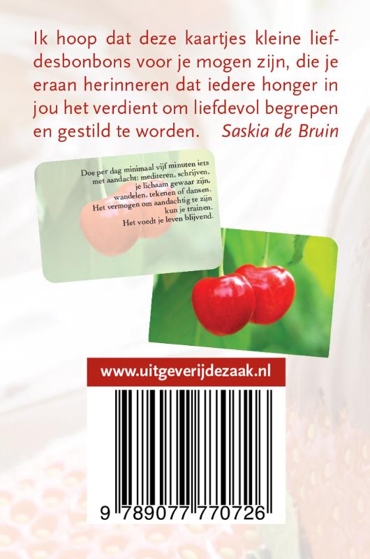 Achterkant van Voed jezelf kaartjes