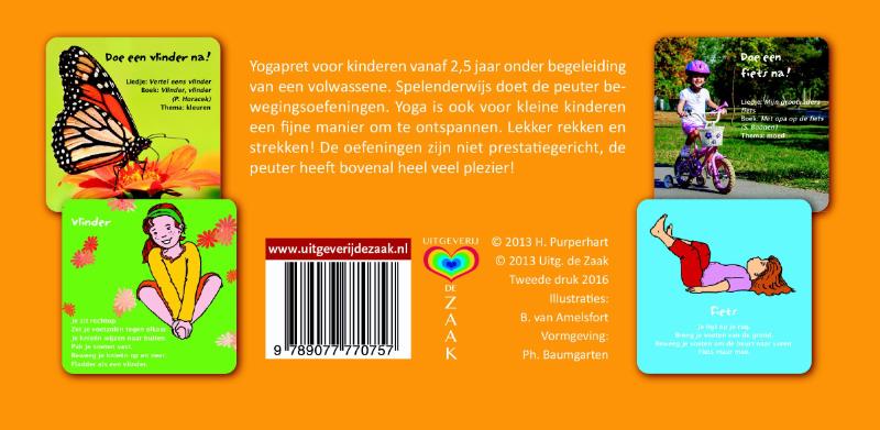 Achterkant van Peuteryoga kaarten