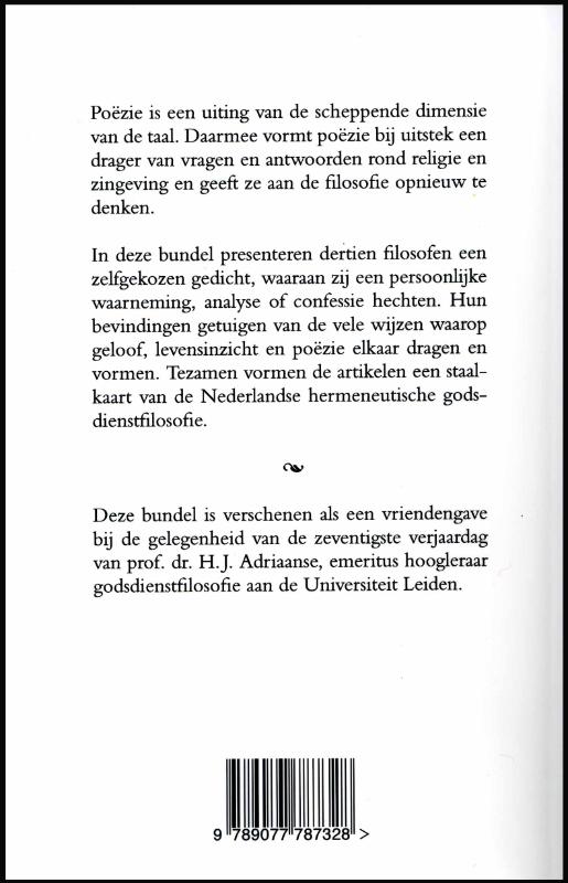 Achterkant van Geloof in poezie