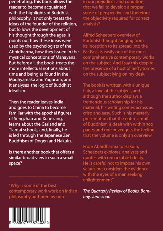 Achterkant van A survey of Buddhist thought