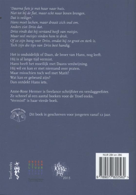 Achterkant van Vermist!
