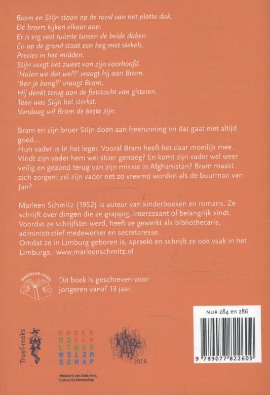 Achterkant van Bram, zoon van een soldaat