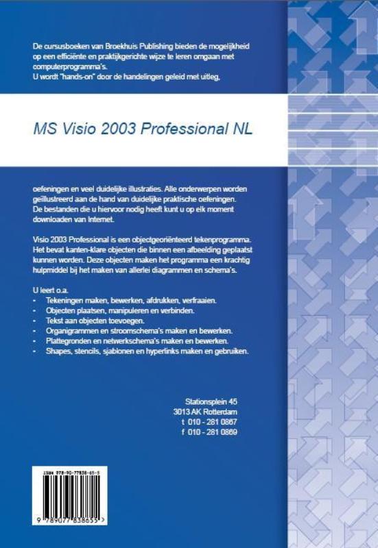 Achterkant van MS Visio 2003 Professional NL