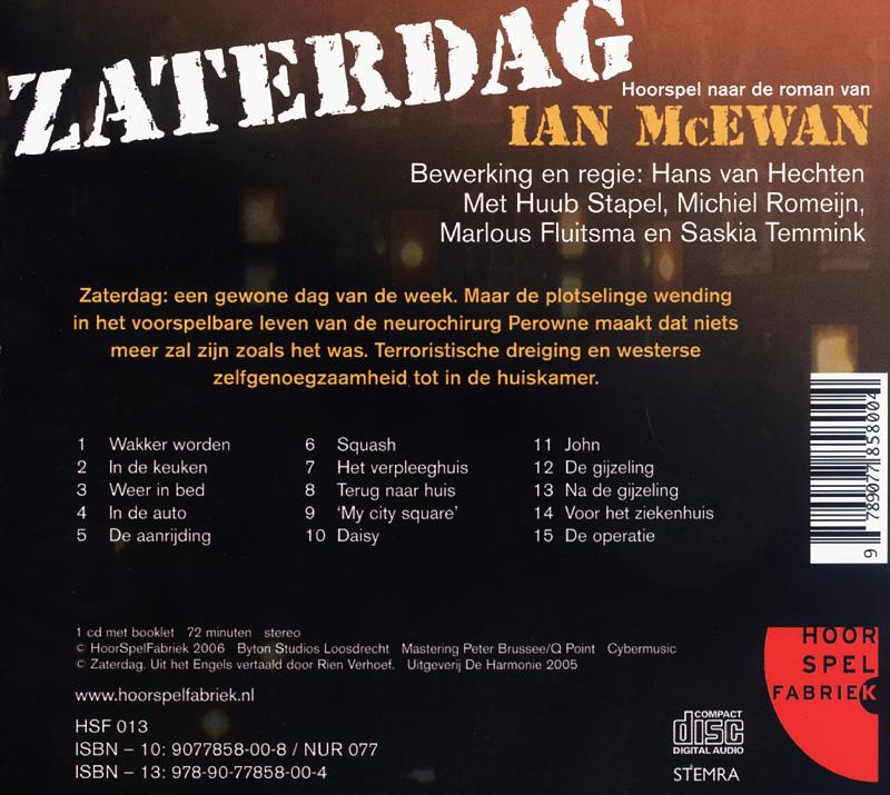 Achterkant van Zaterdag
