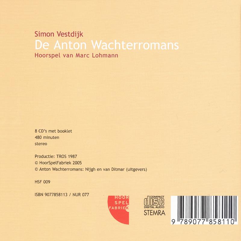 Achterkant van Anton Wachter romans