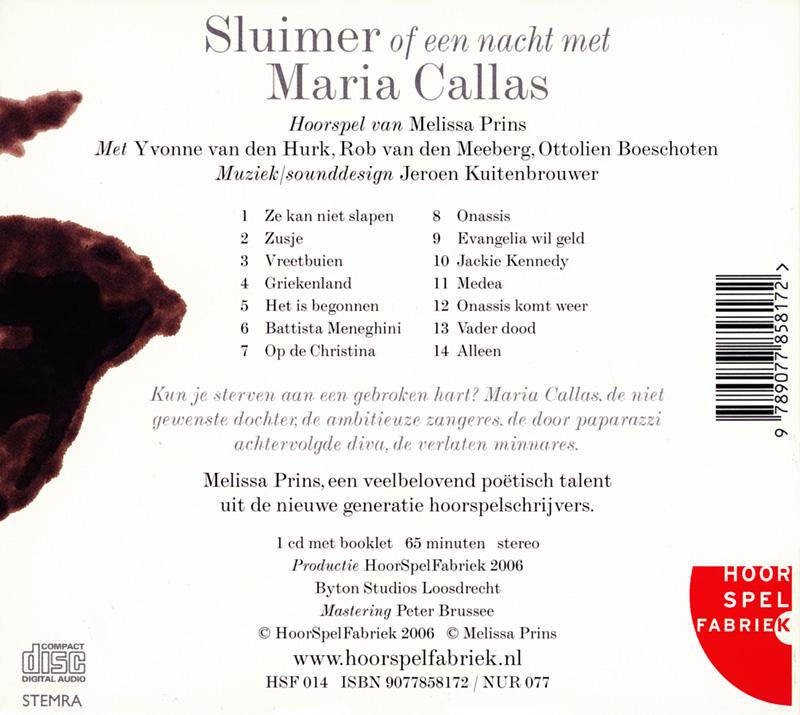 Achterkant van Sluimer of een nacht met Maria Callas