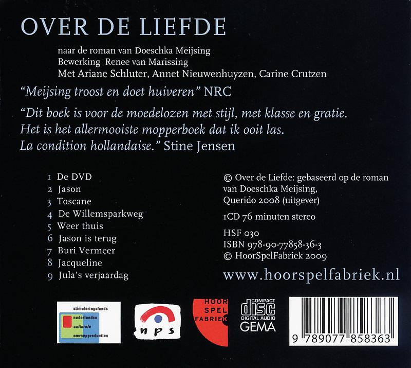 Achterkant van Over de liefde