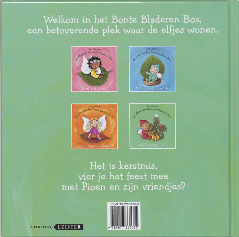 Achterkant van Pioen viert kerstfeest