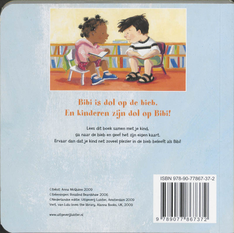 Achterkant van Bibi in de bieb