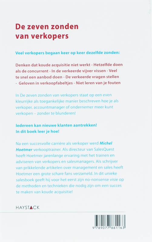 Achterkant van De zeven zonden van verkopers