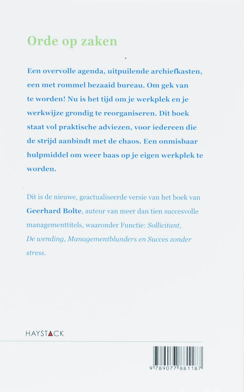 Achterkant van Orde op zaken