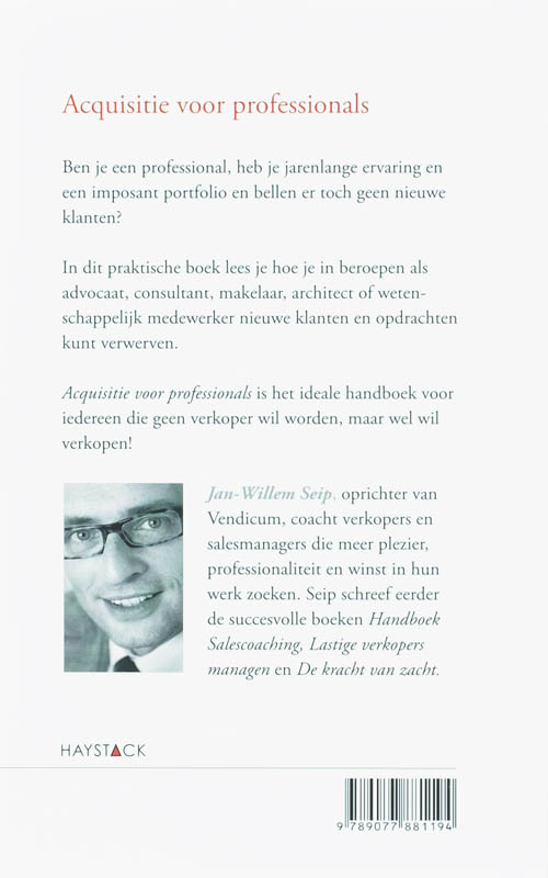 Achterkant van Acquisitie voor professionals