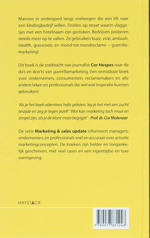 Achterkant van Guerrillamarketing