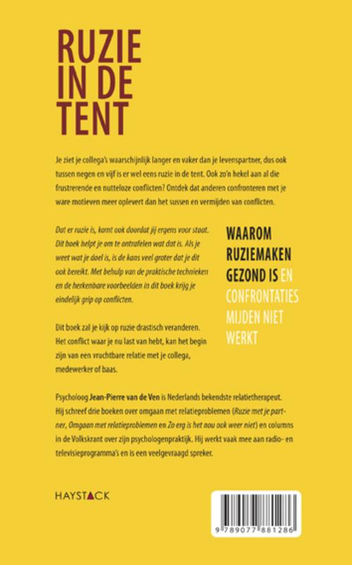Achterkant van Ruzie in de tent