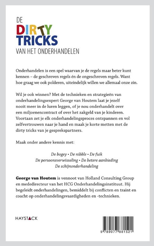 Achterkant van De dirty tricks van het onderhandelen