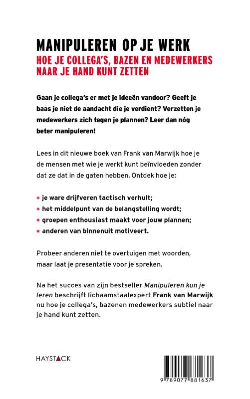 Achterkant van Manipuleren op je werk