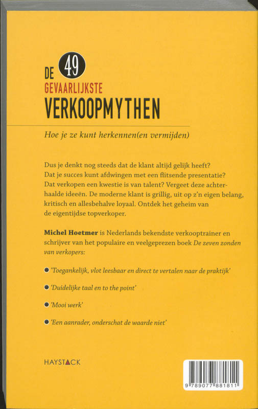 Achterkant van De 49 gevaarlijkste verkoopmythen