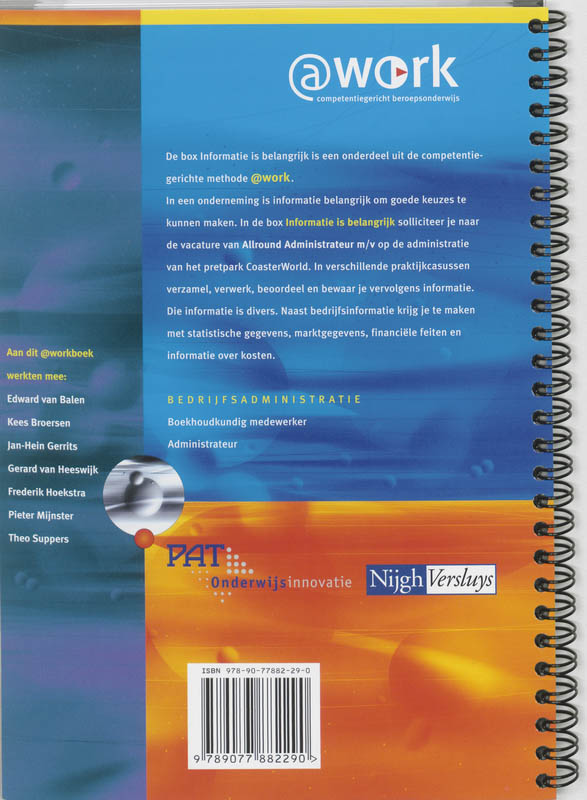 Achterkant van Werkboek