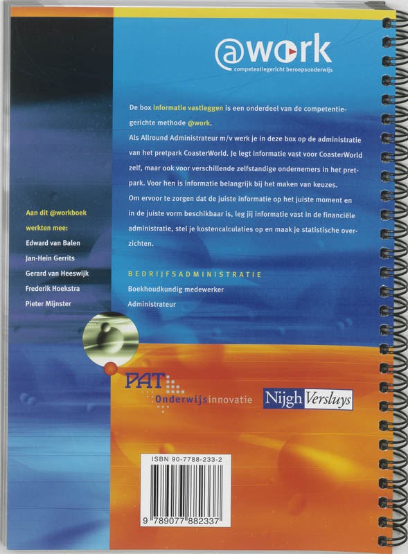 Achterkant van werkboek