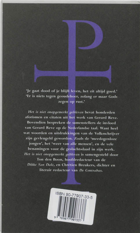 Achterkant van Het is niet onopgemerkt gebleven