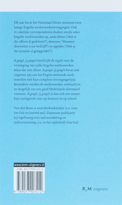 Achterkant van Ik googel, jij googelt