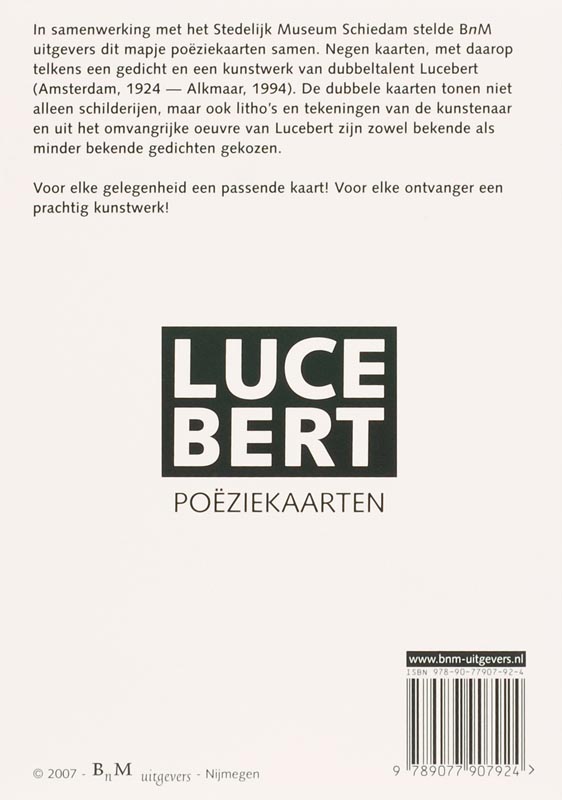 Achterkant van Poeziekaarten Lucebert