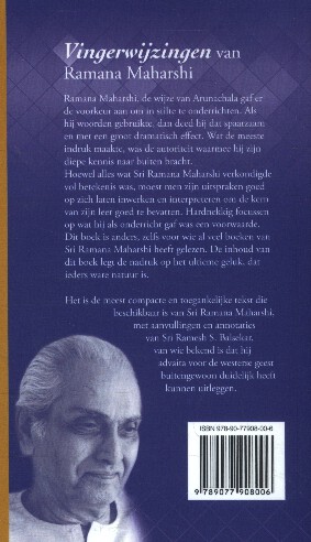 Achterkant van Vingerwijzingen van Ramana Maharshi